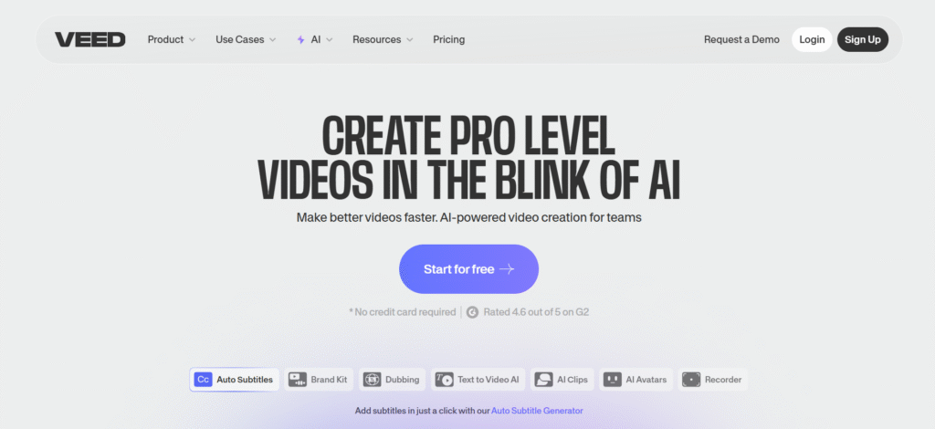 Veed IO_AI video content tool